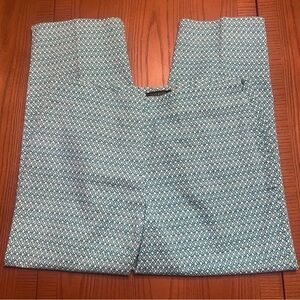 Talbots Heritage Stretch Crop Ankle Pants in Geo Floral Turquoise White Size‎ 12